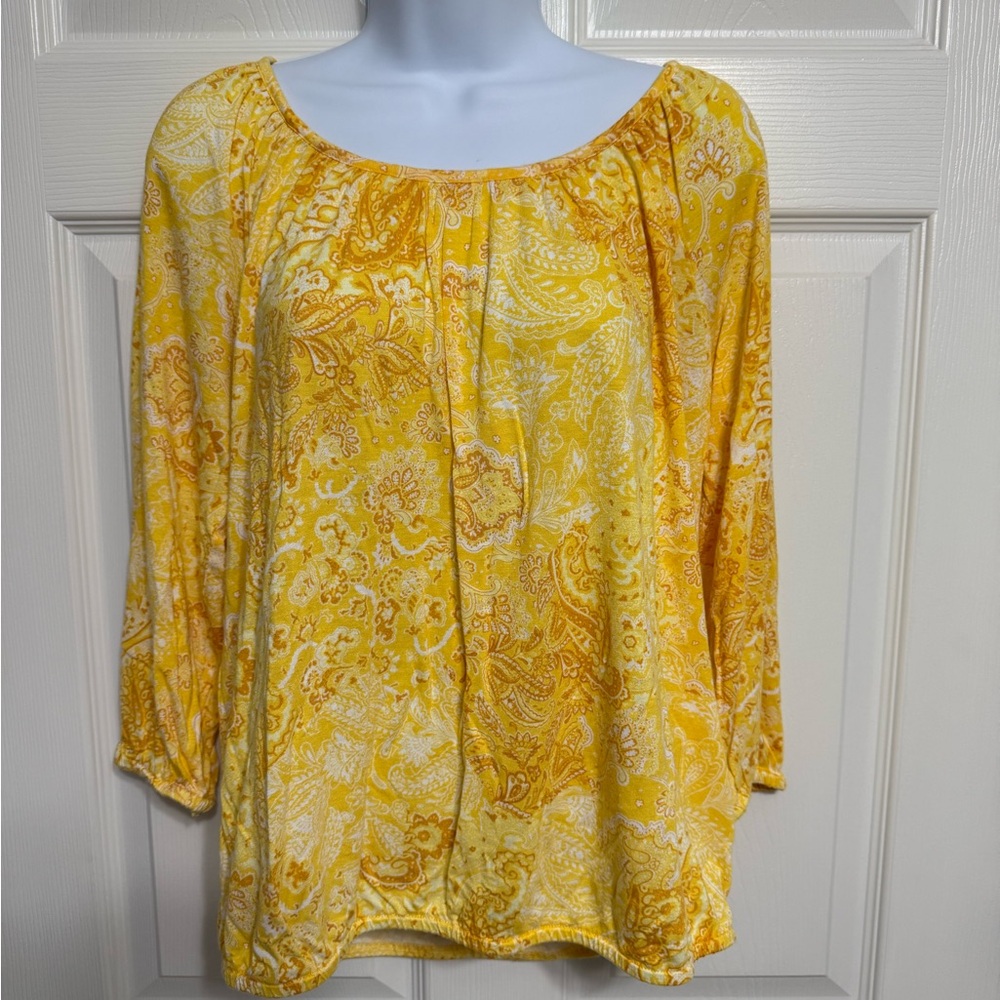 Michael Kors Yellow Paisley Blouse